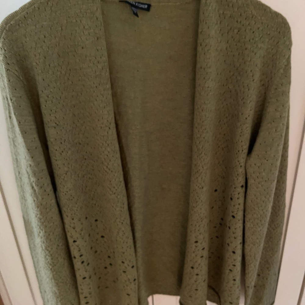 Eileen Fisher Open Front Cardigan, Merino Wool XL